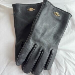 Black Coach Letter Gloves